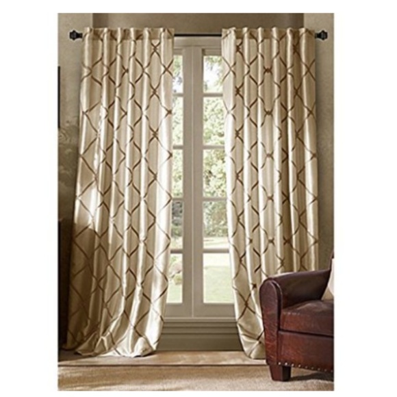 Bombay Company Accents Curtains Ivory Lined Set Faux Silk Poshmark